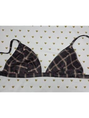 Victorias Secret  Satin Plaid Sexy Bralette Bra Top Tank  XL
